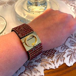 3/$15🎀 RED DAZZLE STONE MAGNETIC GOLD BRACELET